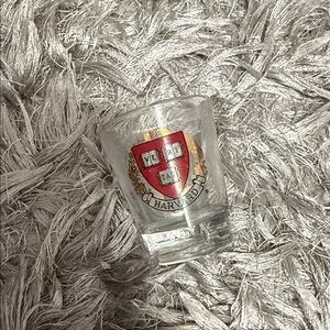 Harvard Shot Glass with Red and Gold Emblem